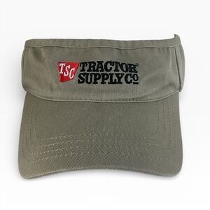 TSC Tractor Supply Co Embroidered Adjustable Strapback Visor Hat Tan